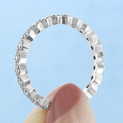 Hexagonal Style Full Eternity Pave Setting Wedding Band Mapple Gems